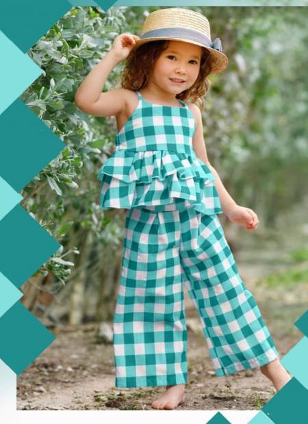 Sea Green Colour New Fancy Designer Party Wear Kids Western Collection SPARK 06